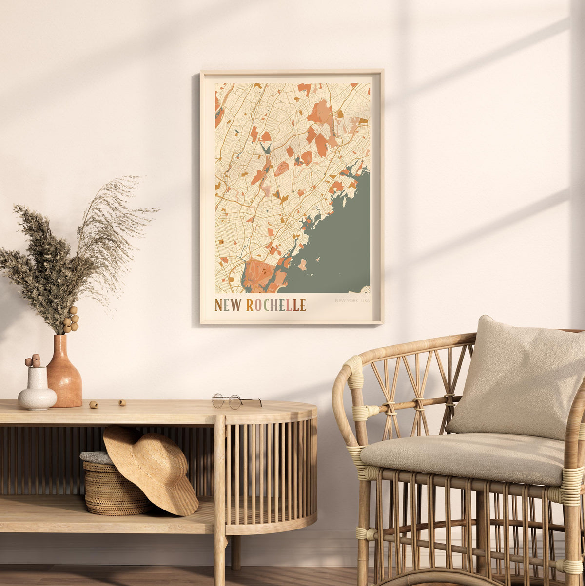new rochelle, new york map poster - image 3