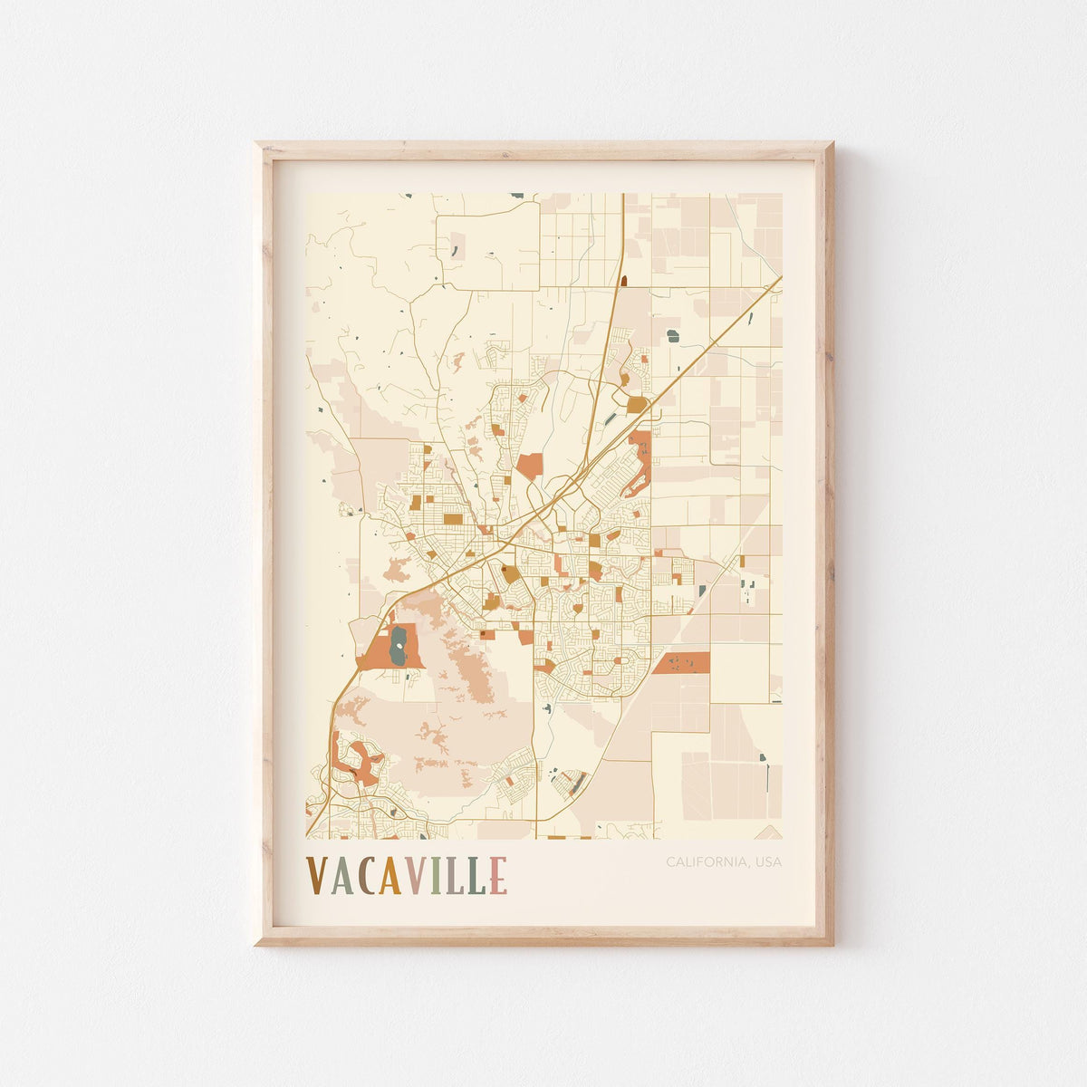 vacaville, california map poster - image 1