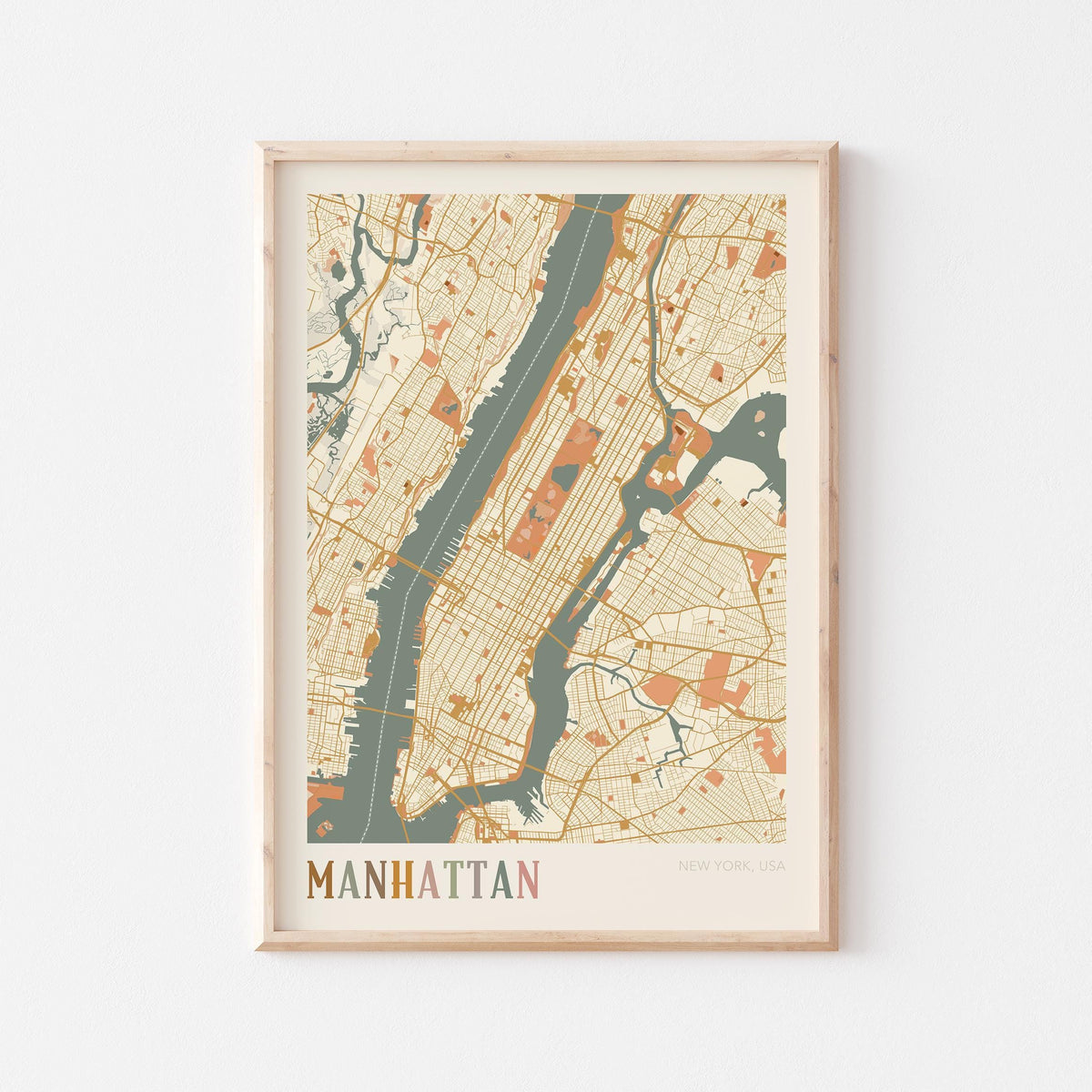 manhattan, new york map poster - image 1