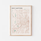 west hartford, connecticut map poster - image 1