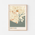 san pedro, california map poster - image 1