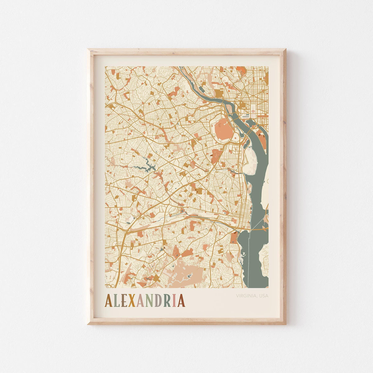 alexandria, virginia map poster - image 1