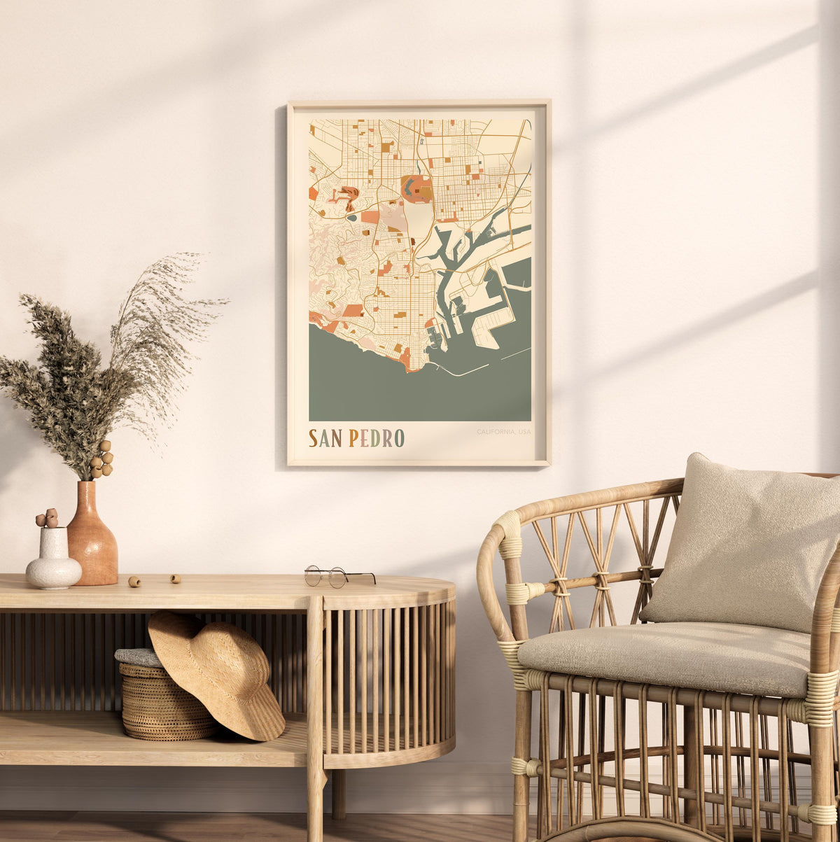 san pedro, california map poster - image 3