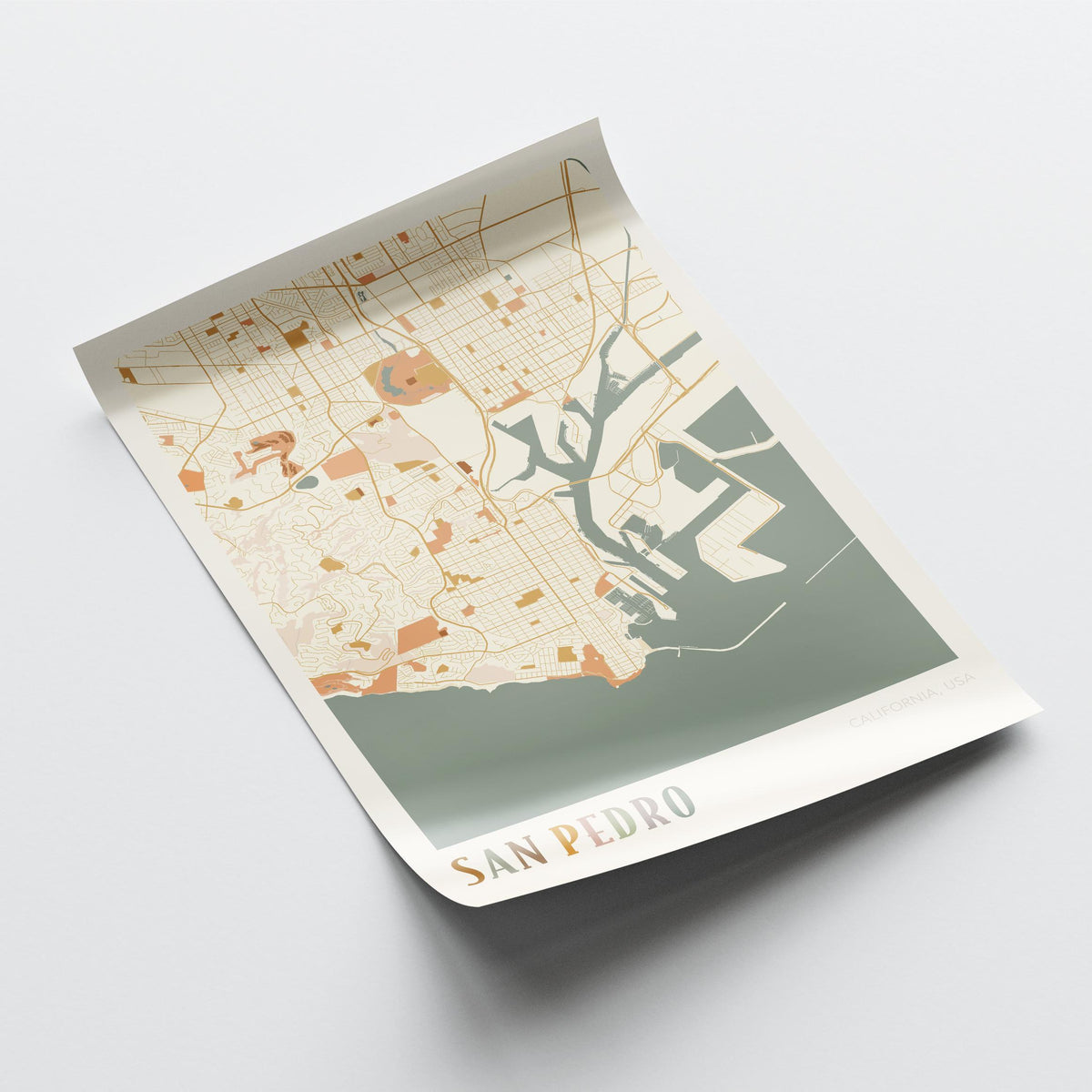 san pedro, california map poster - image 4