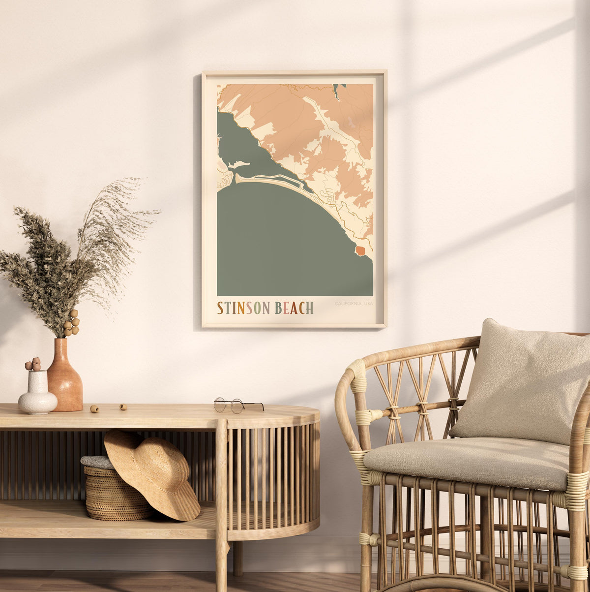 stinson beach, california map poster - image 3