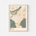 delta, british columbia map poster - image 1