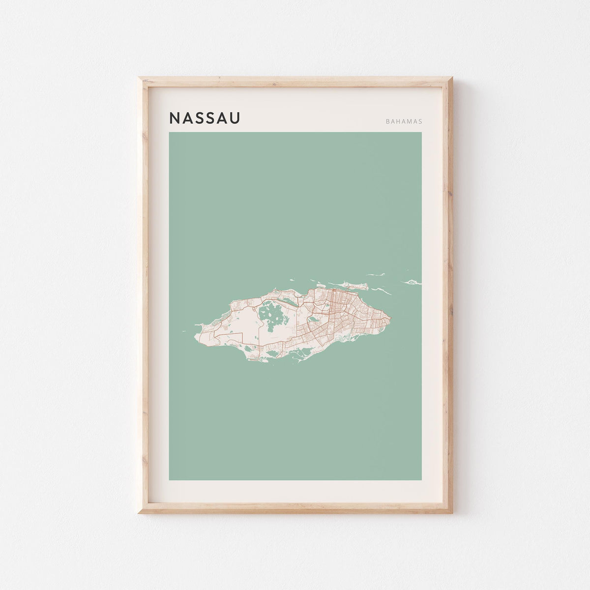 nassau, bahamas map poster - image 1