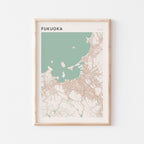 fukuoka, japan map poster - image 1