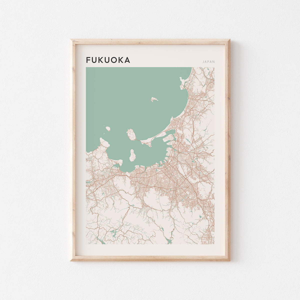 fukuoka, japan map poster - image 1