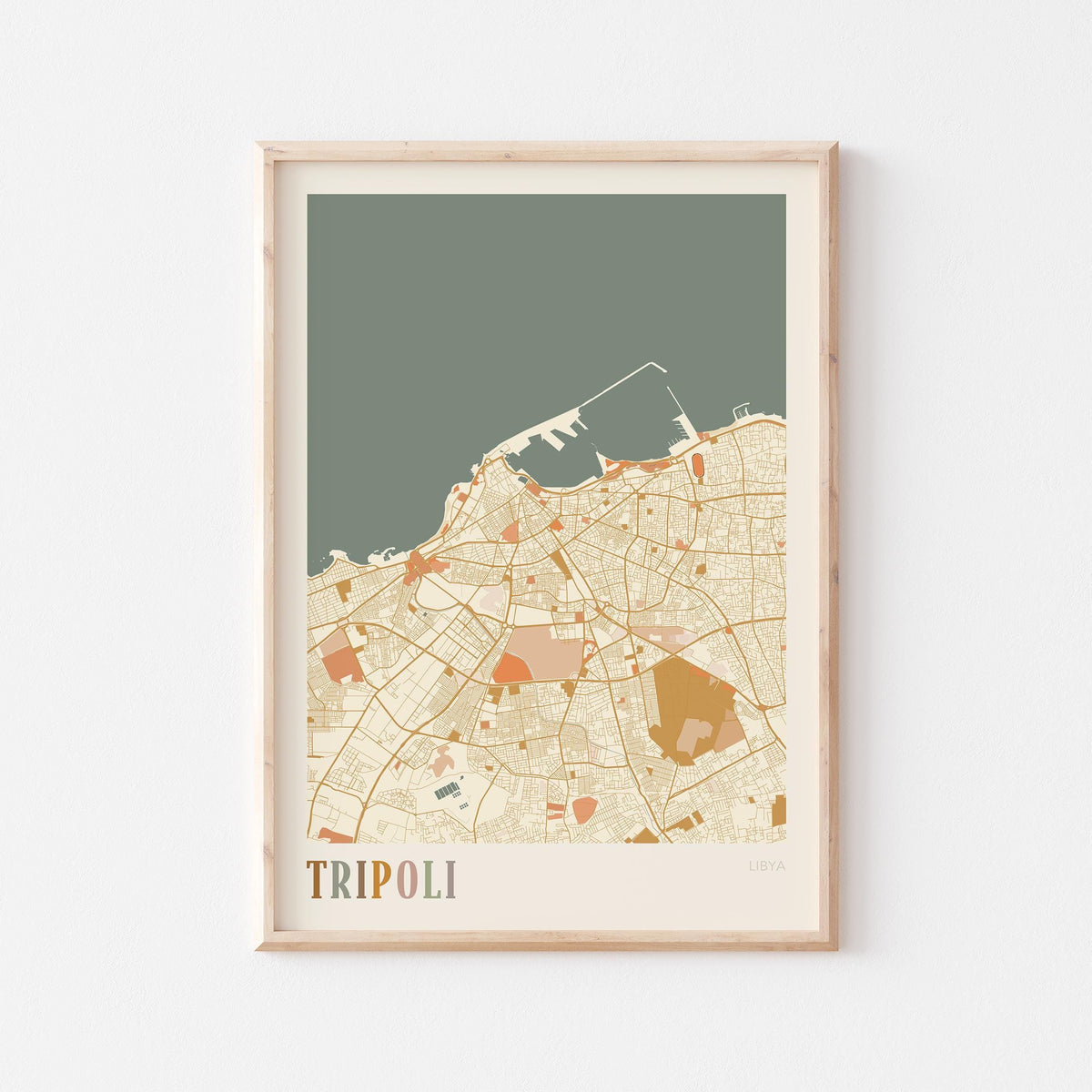 tripoli, libya map poster - image 1