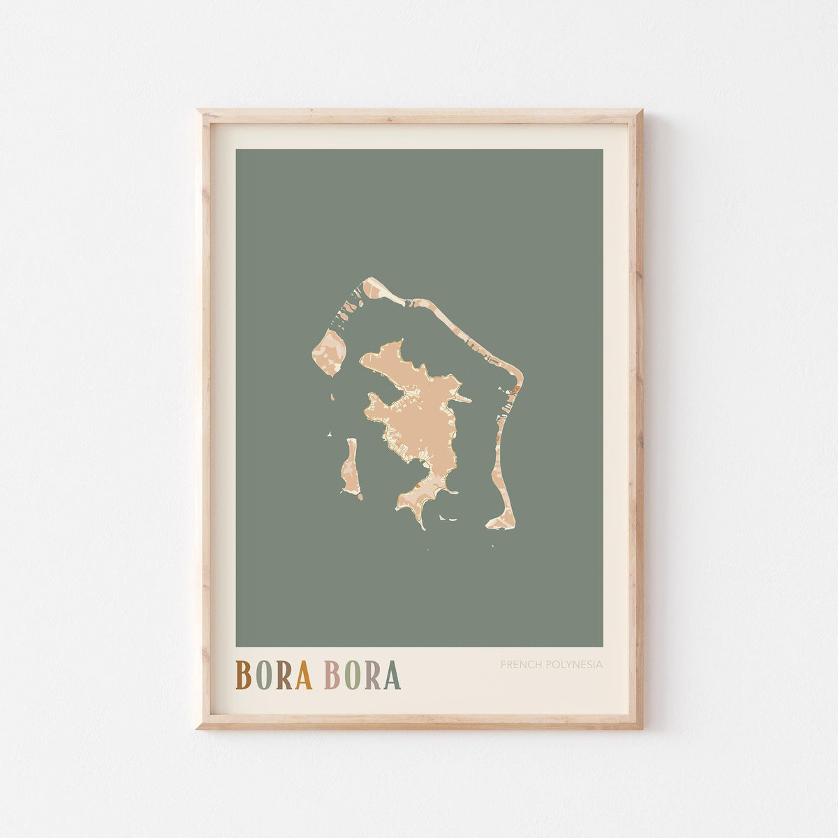 bora bora, french polynesia map poster - image 1