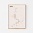 thimpu, bhutan map poster - image 1
