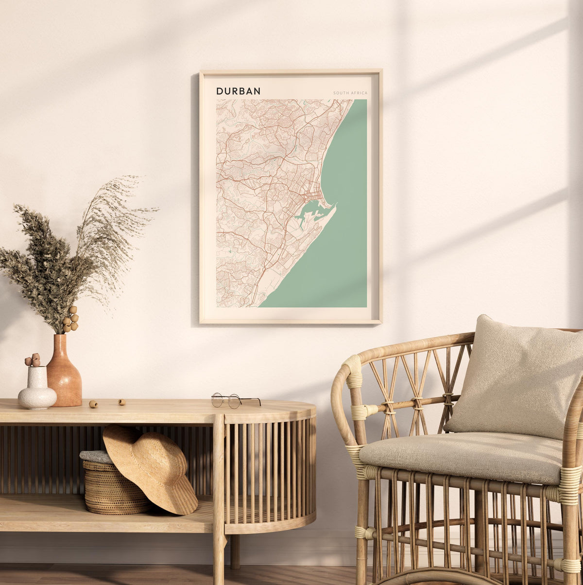 durban, south africa map poster - image 3