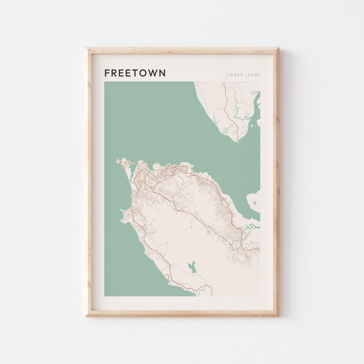 freetown, sierra leone map poster - image 1