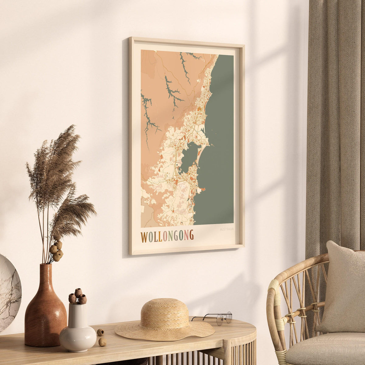 wollongong, australia map poster - image 2