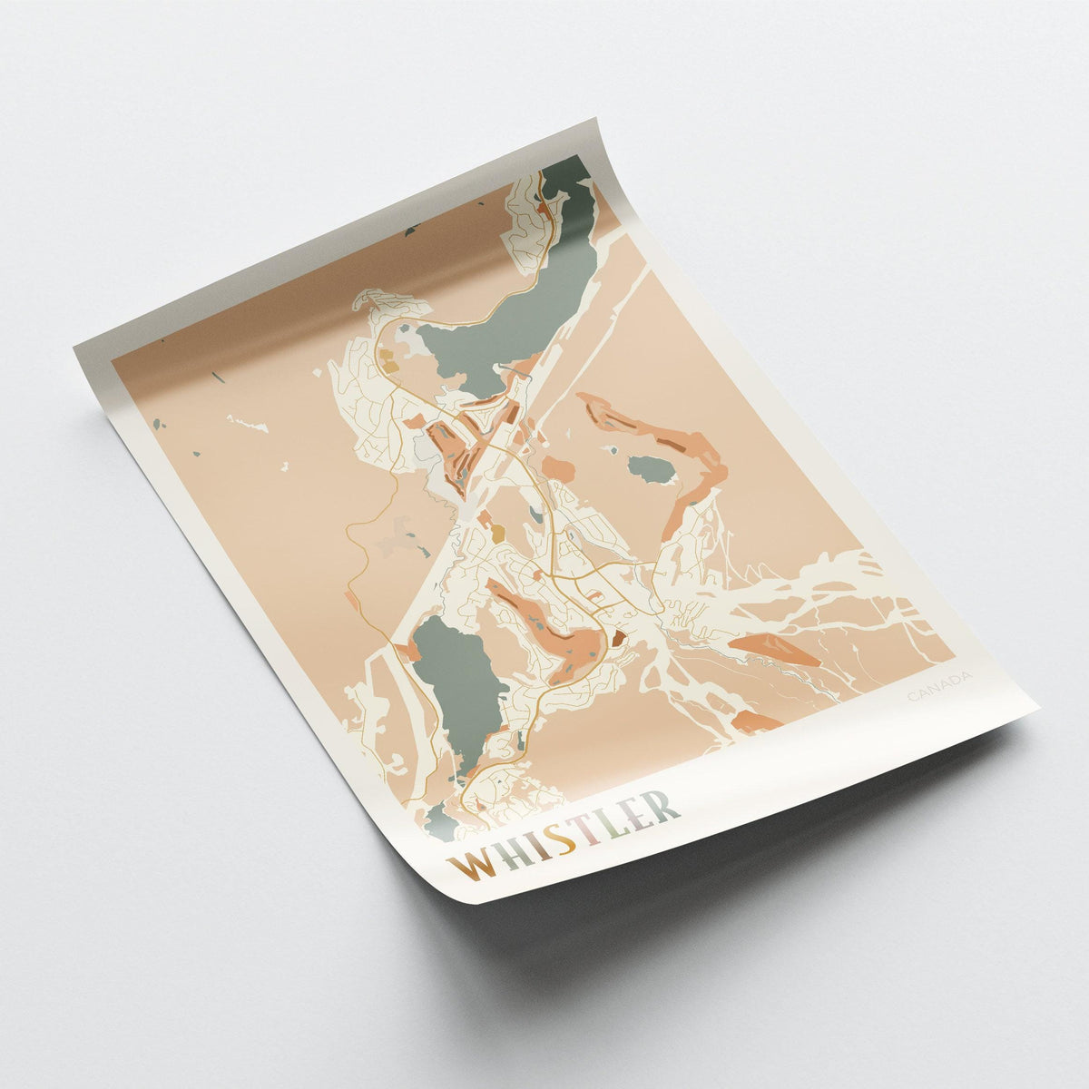 whistler, british columbia map poster - image 3