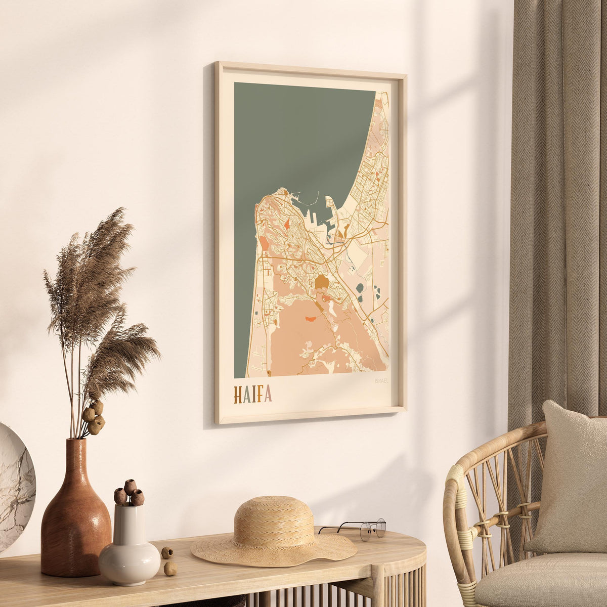 haifa, israel map poster - image 2
