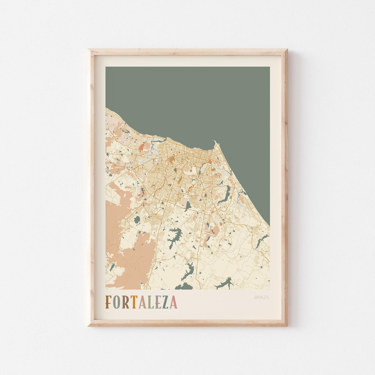 fortaleza, brazil map poster - image 1