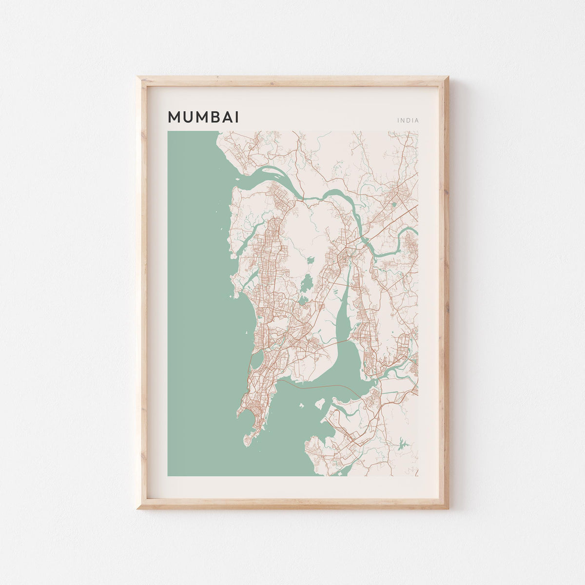 mumbai, india map poster - image 1