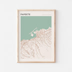 papeete, french polynesia map poster - image 1