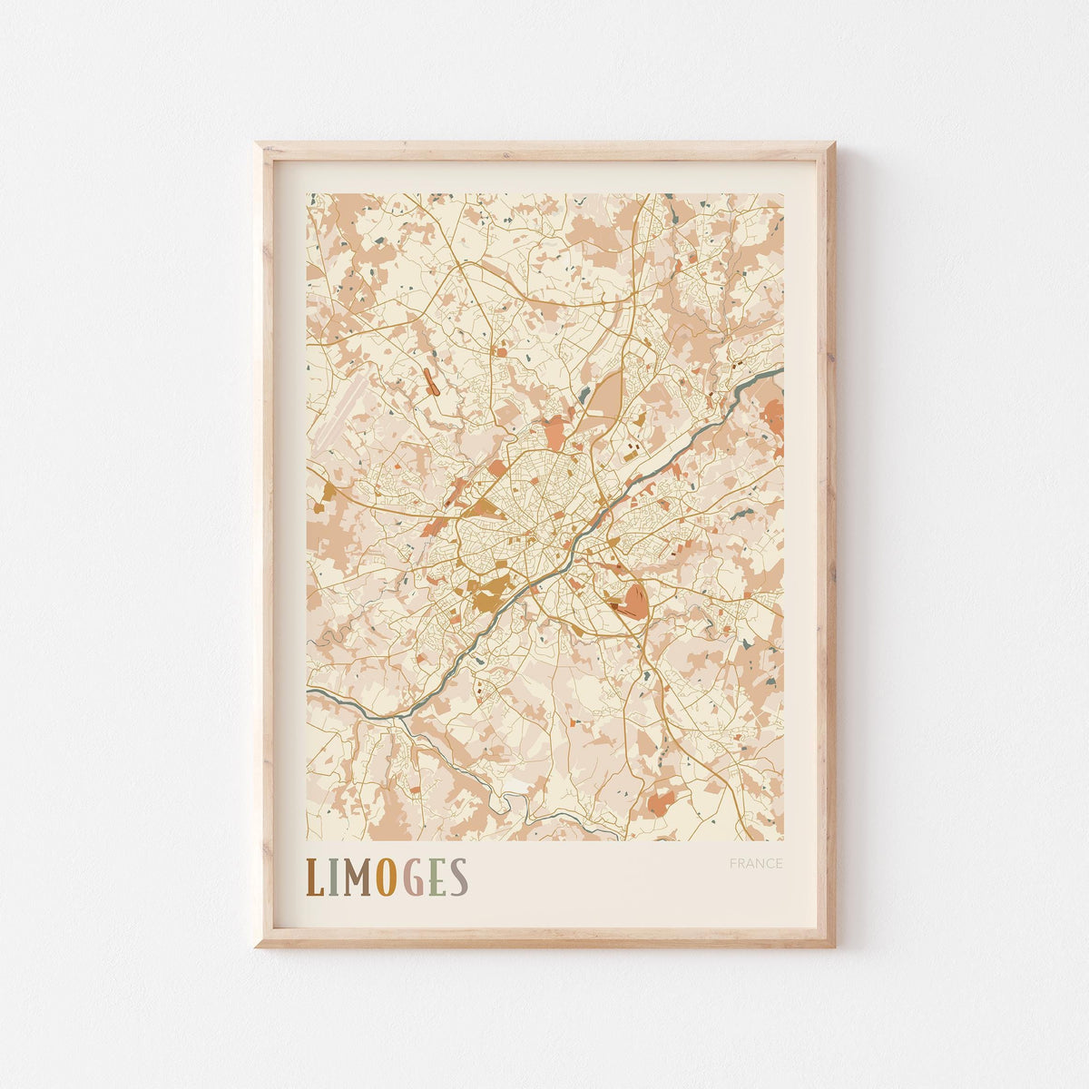 limoges france map poster - image 1