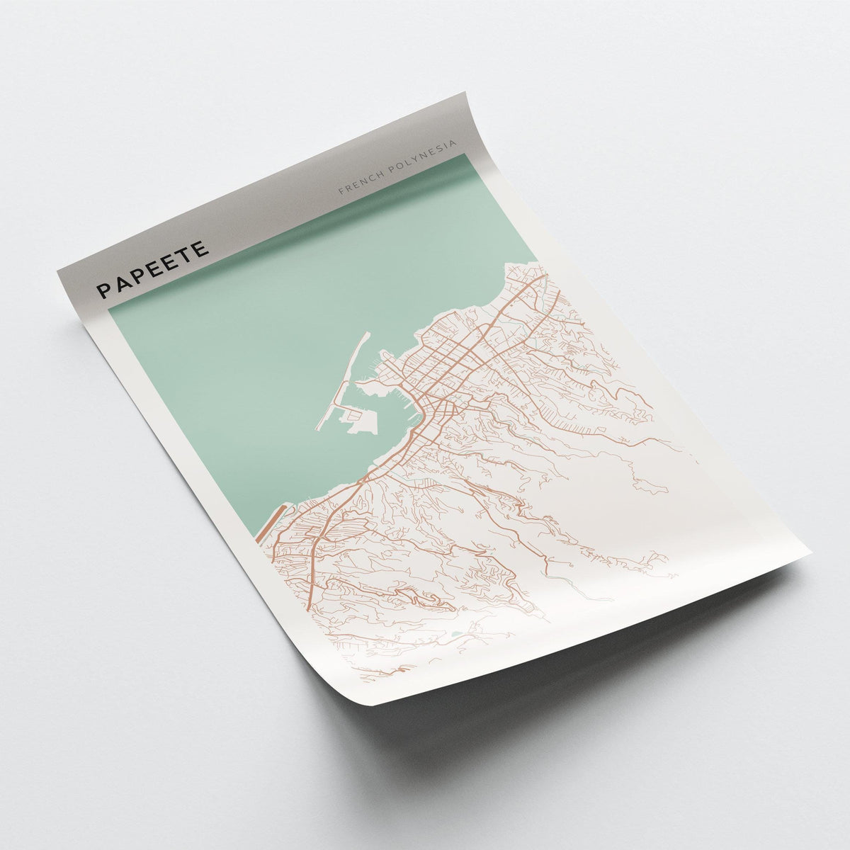 papeete, french polynesia map poster - image 3
