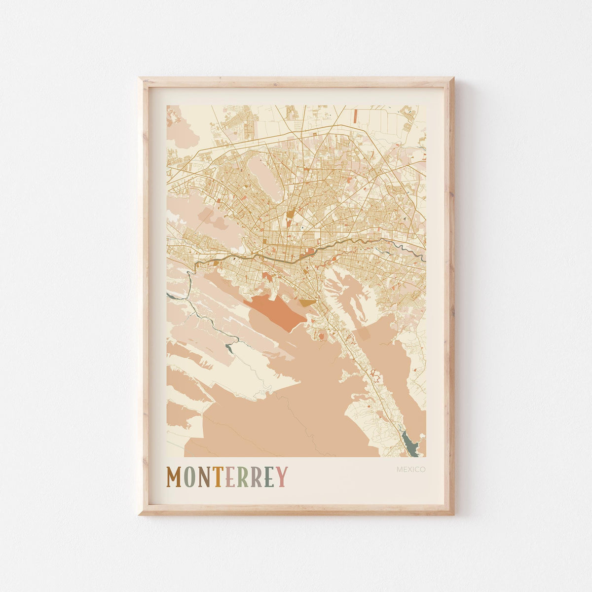 monterrey, mexico map poster - image 1