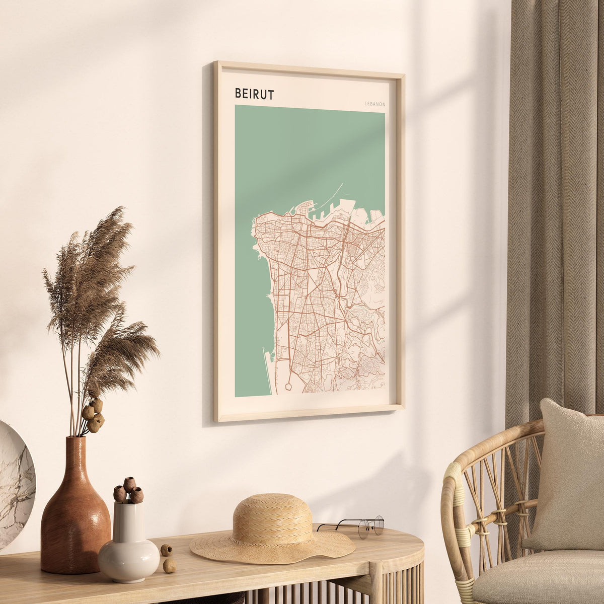 beirut, lebanon map poster - image 2