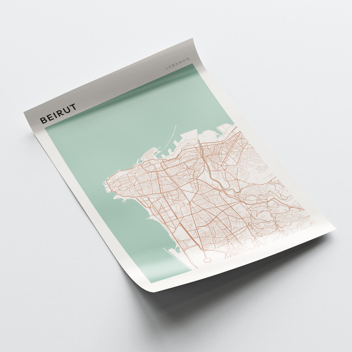 beirut, lebanon map poster - image 4