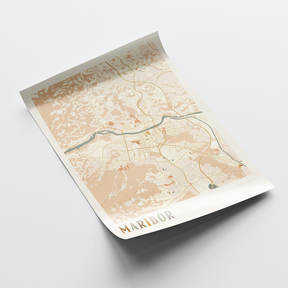 maribor slovenia map poster - image 4