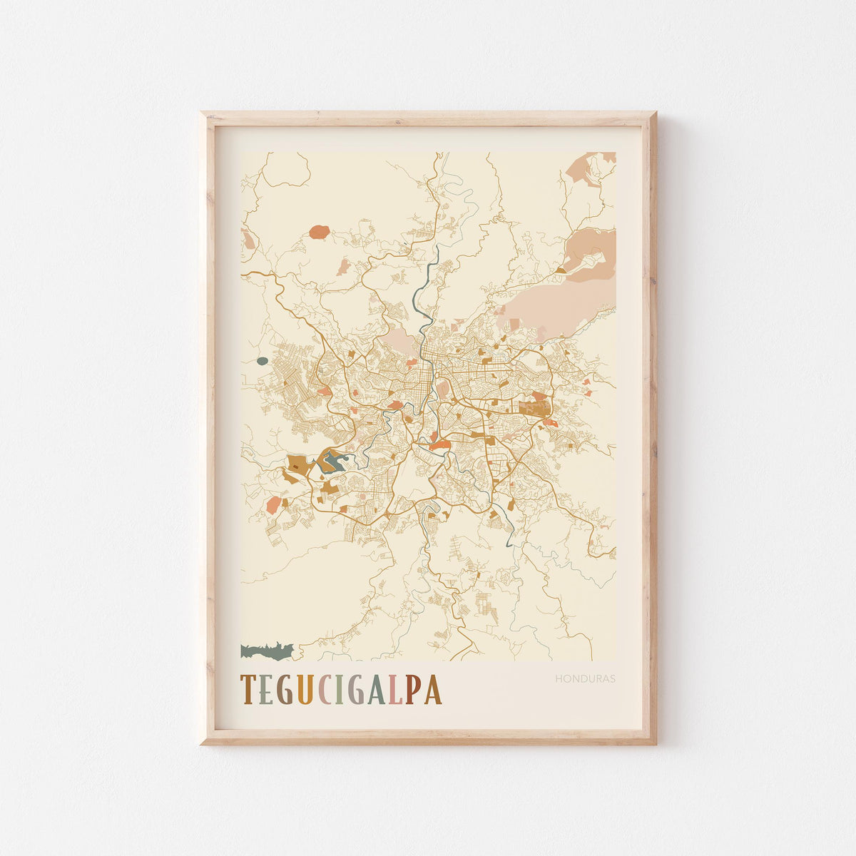 tegucigalpa, honduras map poster - image 1