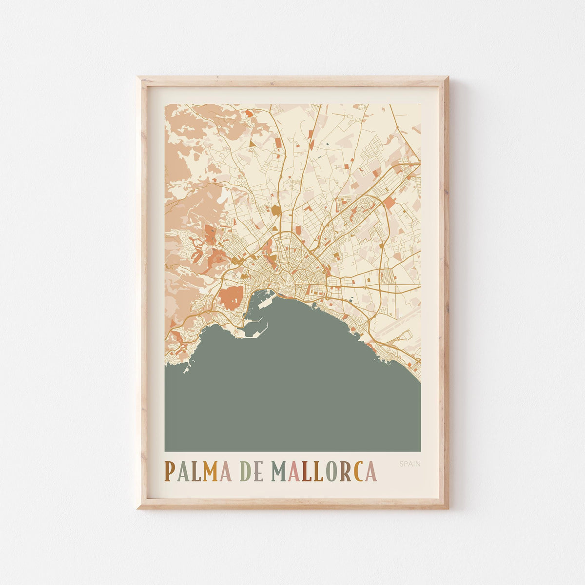 palma de mallorca spain map poster - image 1