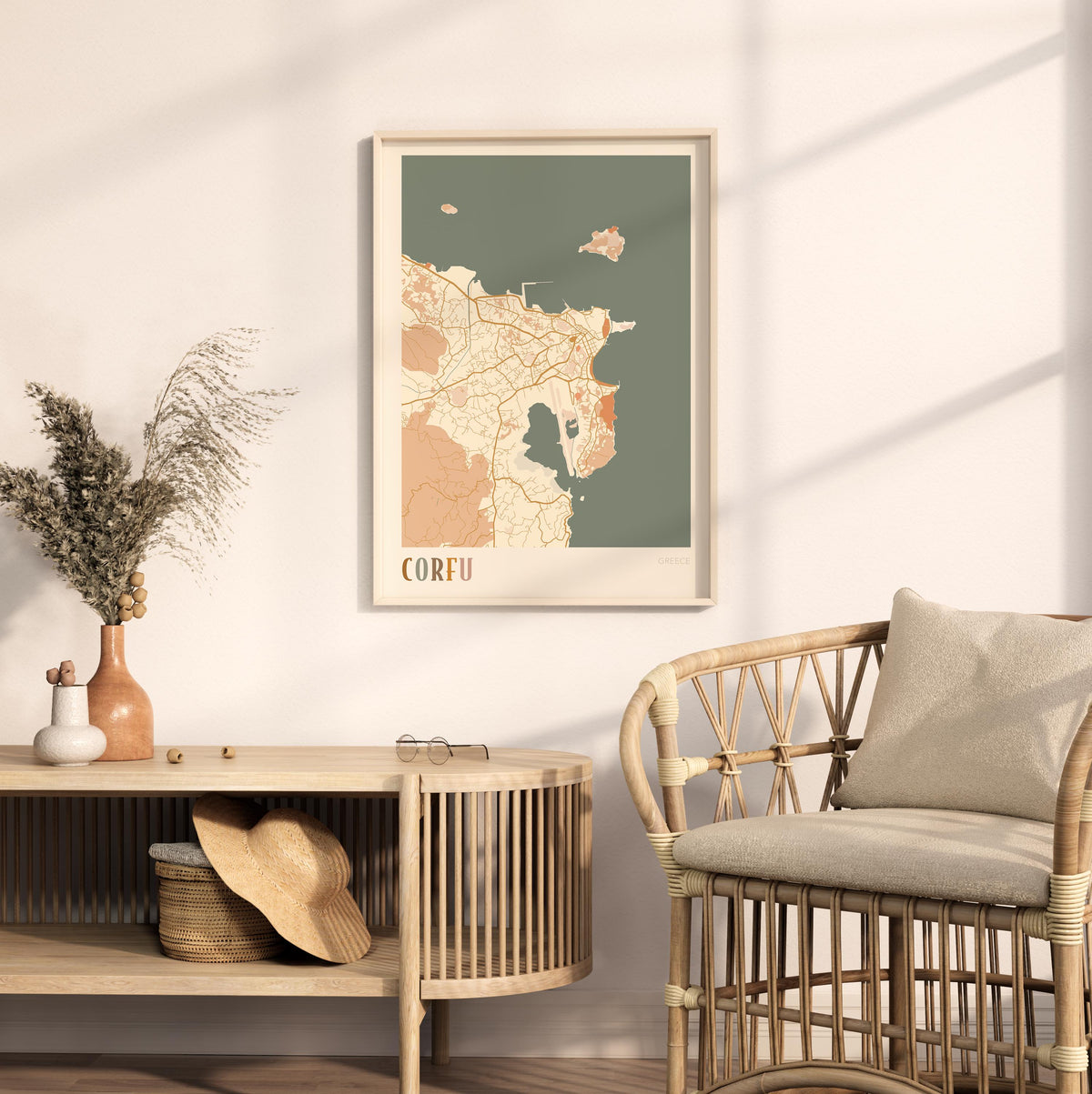 corfu greece map poster - image 3