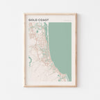 gold coast, australia map poster - image 1