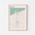 bruges belgium map poster - image 1