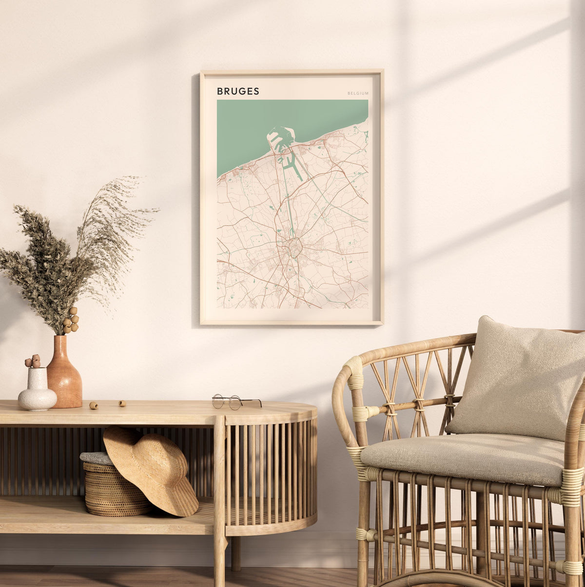 bruges belgium map poster - image 3