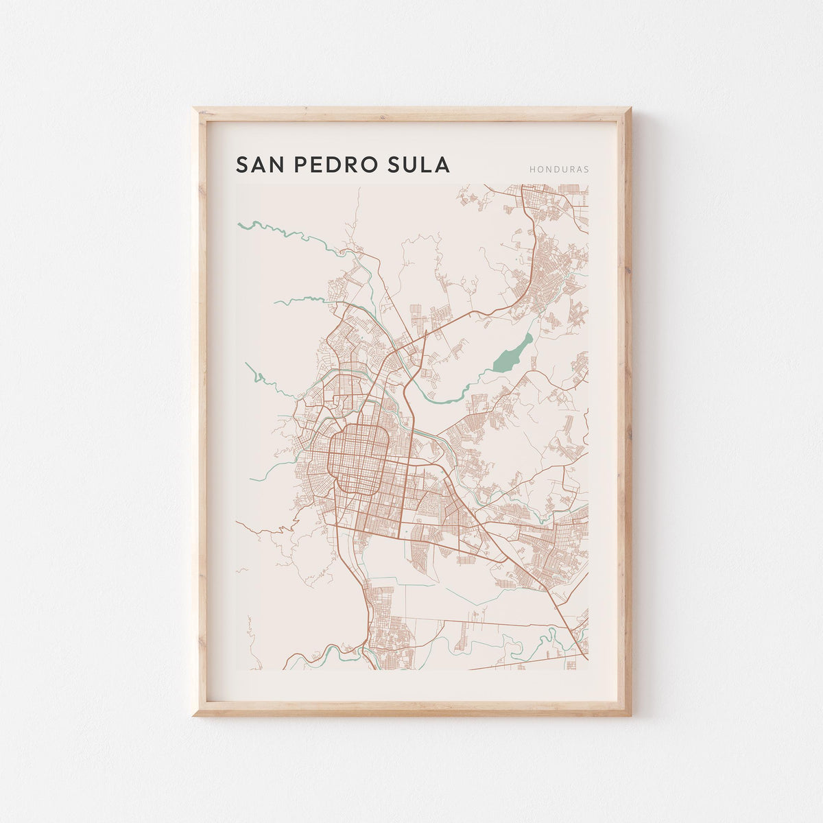 san pedro sula, honduras map poster - image 1