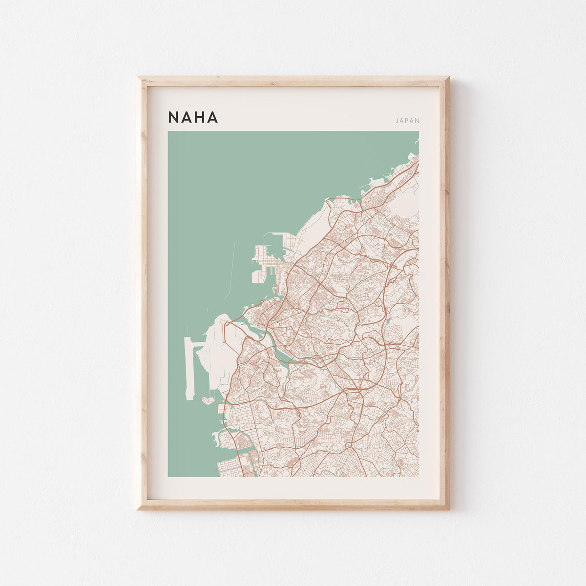 naha, japan map poster - image 1
