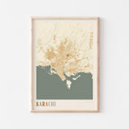 karachi, pakistan map poster - image 1
