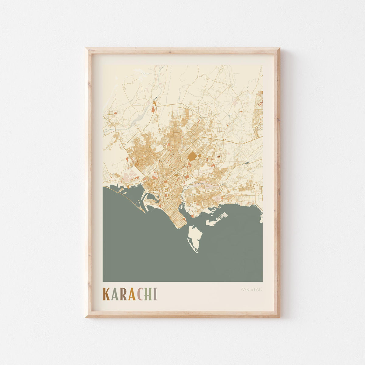 karachi, pakistan map poster - image 1