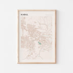 kabul, afghanistan map poster - image 1