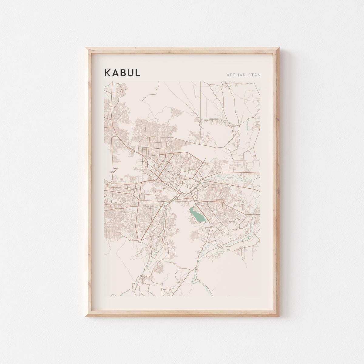 kabul, afghanistan map poster - image 1