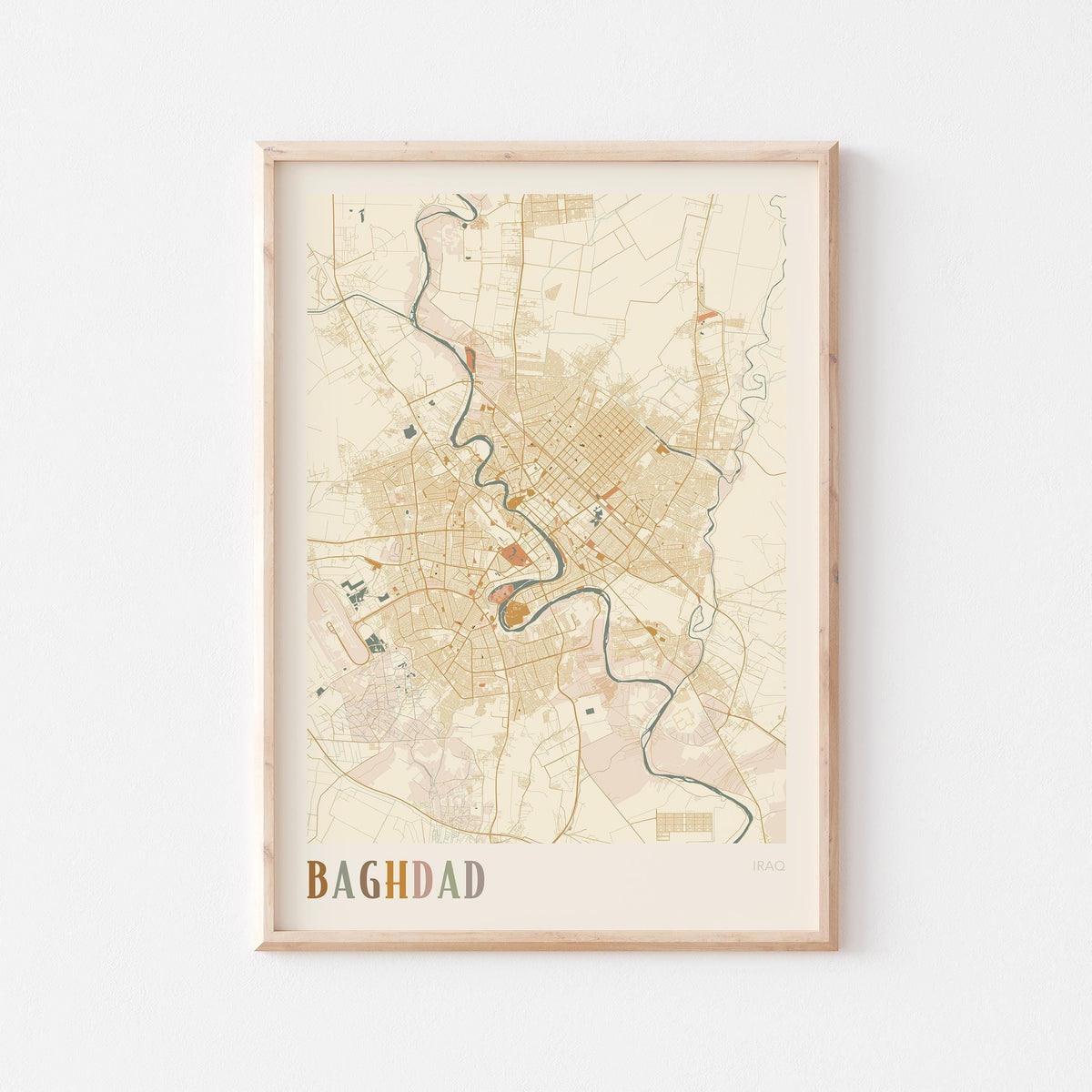 baghdad, iraq map poster - image 1