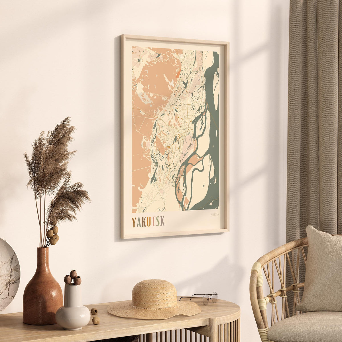 yakutsk russia map poster - image 2