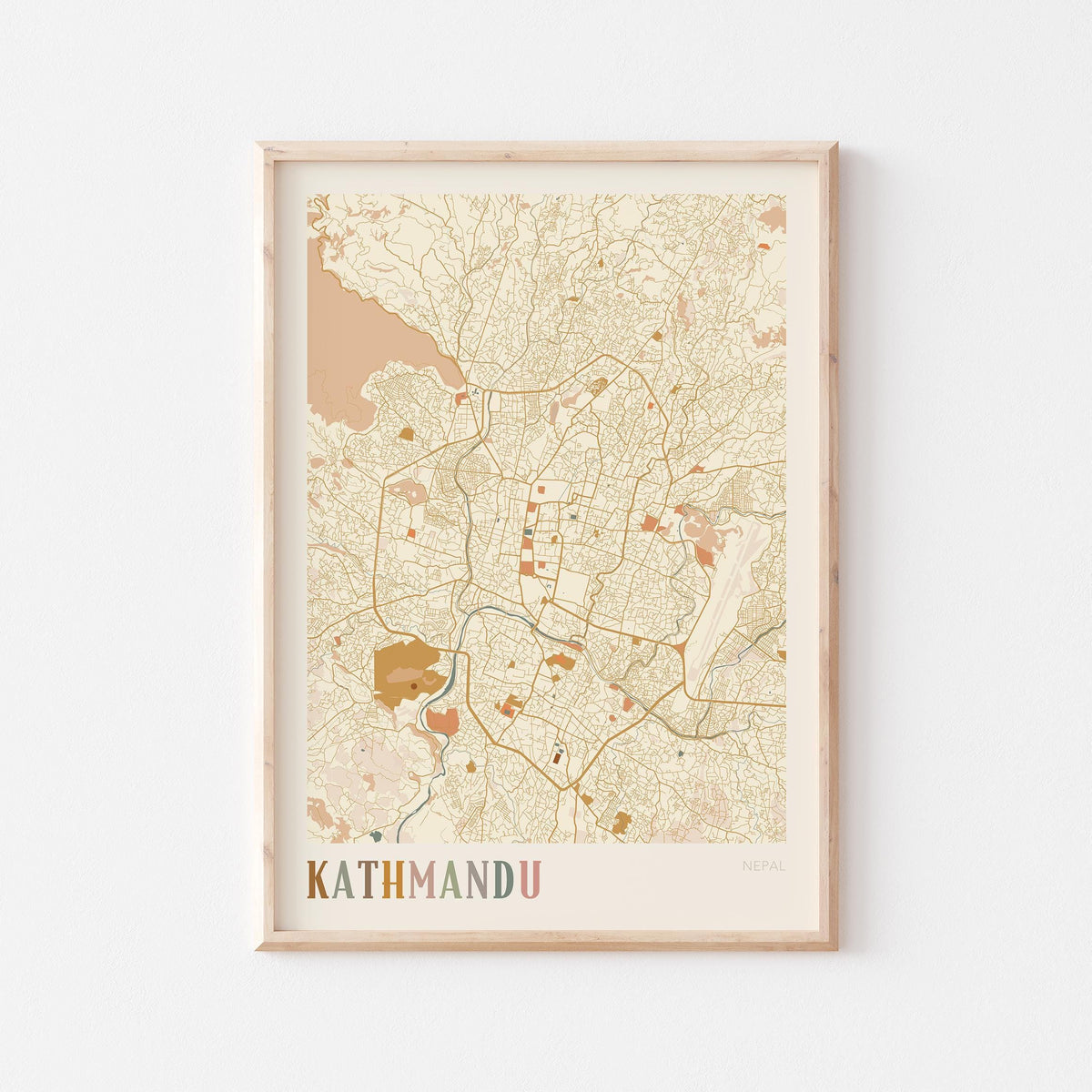 kathmandu, nepal map poster - image 1