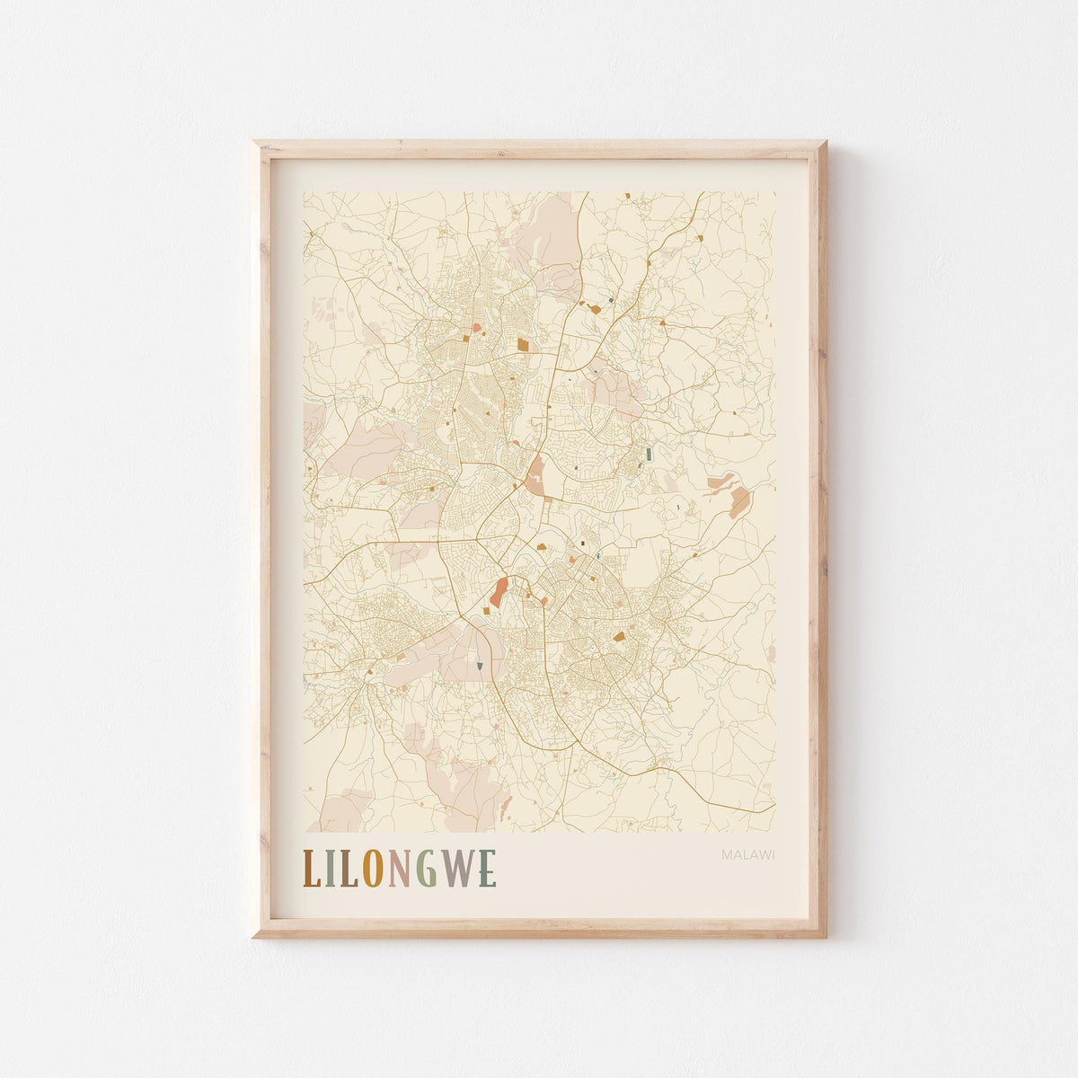 lilongwe, malawi map poster - image 1