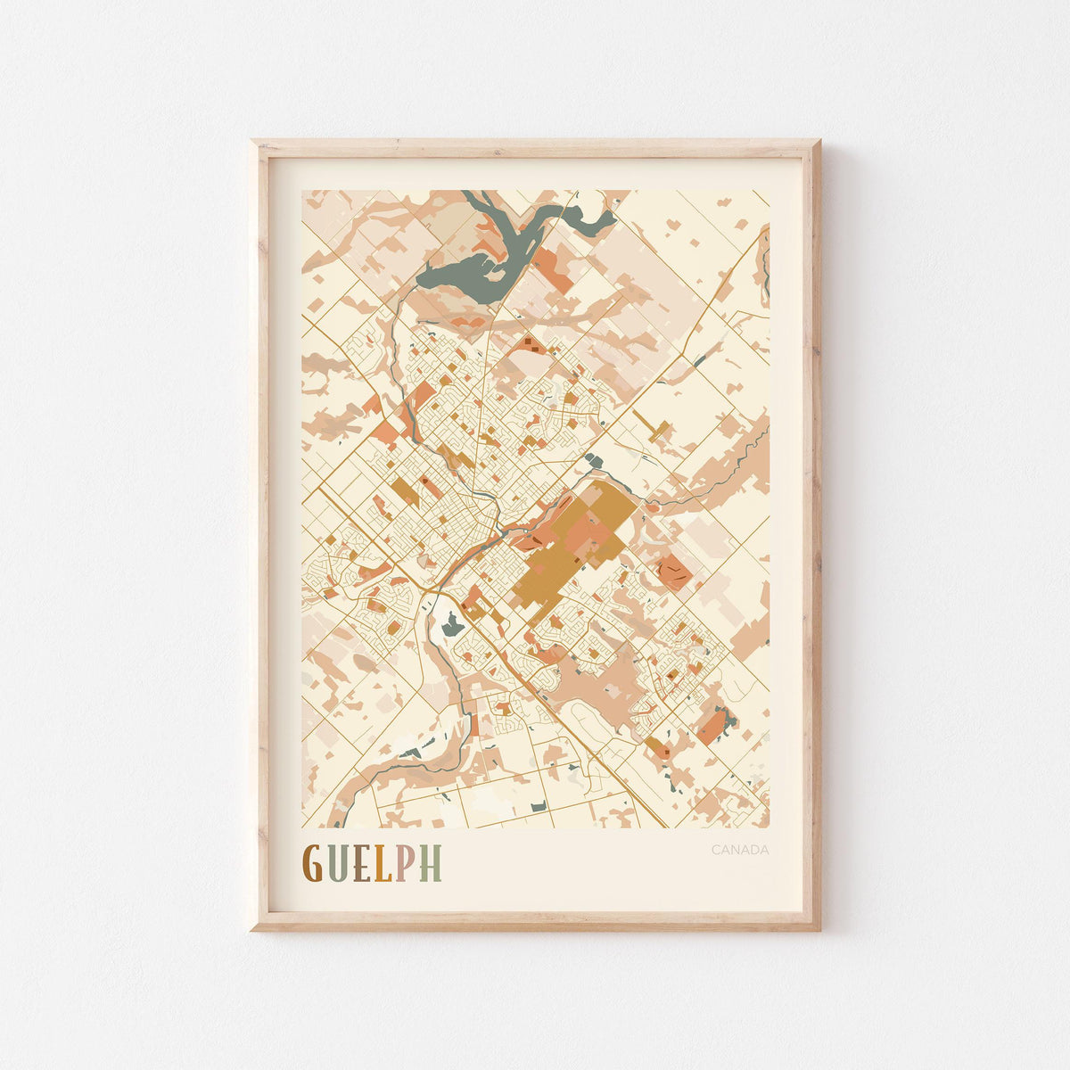 guelph, ontario map poster - image 1