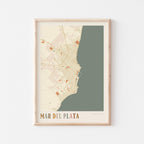 mar del plata, argentina map poster - image 1