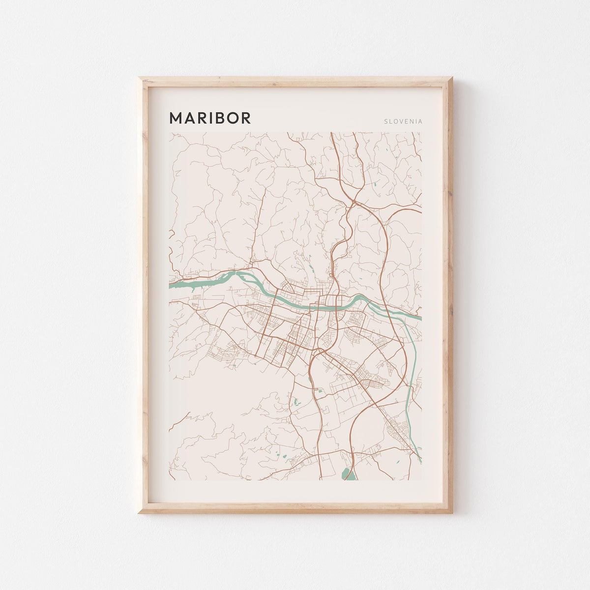 maribor slovenia map poster - image 1