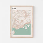 kobe, japan map poster - image 1